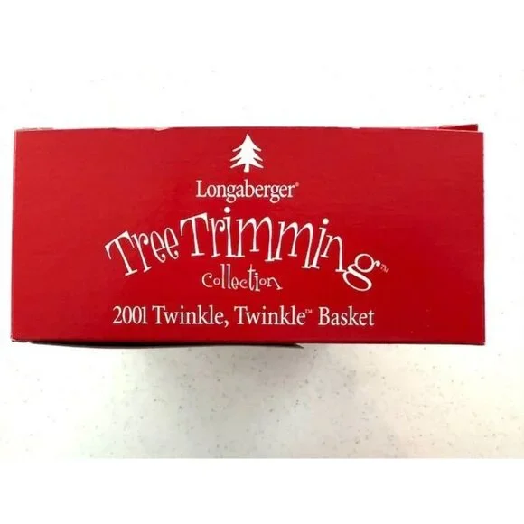 Longaberger Tree Trimming 2001 Twinkle Basket, Lid, Liner & Tie-On - Picture 7 of 8